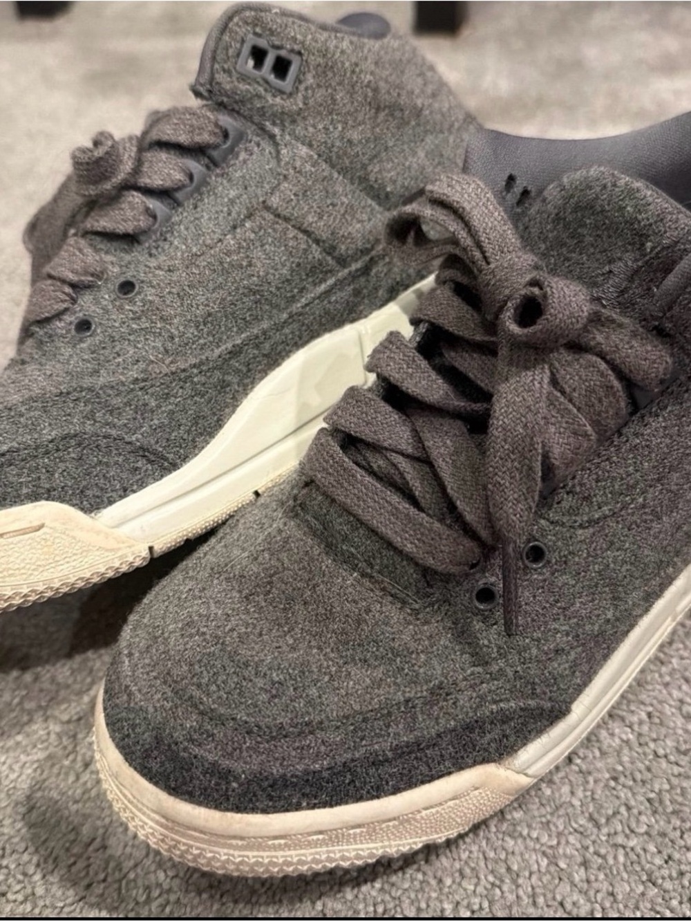 Jordan Kids Wool-Textured Gray and Cream Sneakers